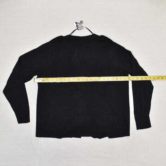 NEW Torrid Women Open Cardigan Sweater Long Sleeve Buttons Cotton Black Size 1 - Picture 4 of 8